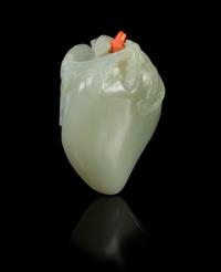 A Chinese Jade Snuff Bottle 18TH/19TH CENTURY Height 2 3/8 x width 1 3/4 inches. — 18TH/19TH CENTURY