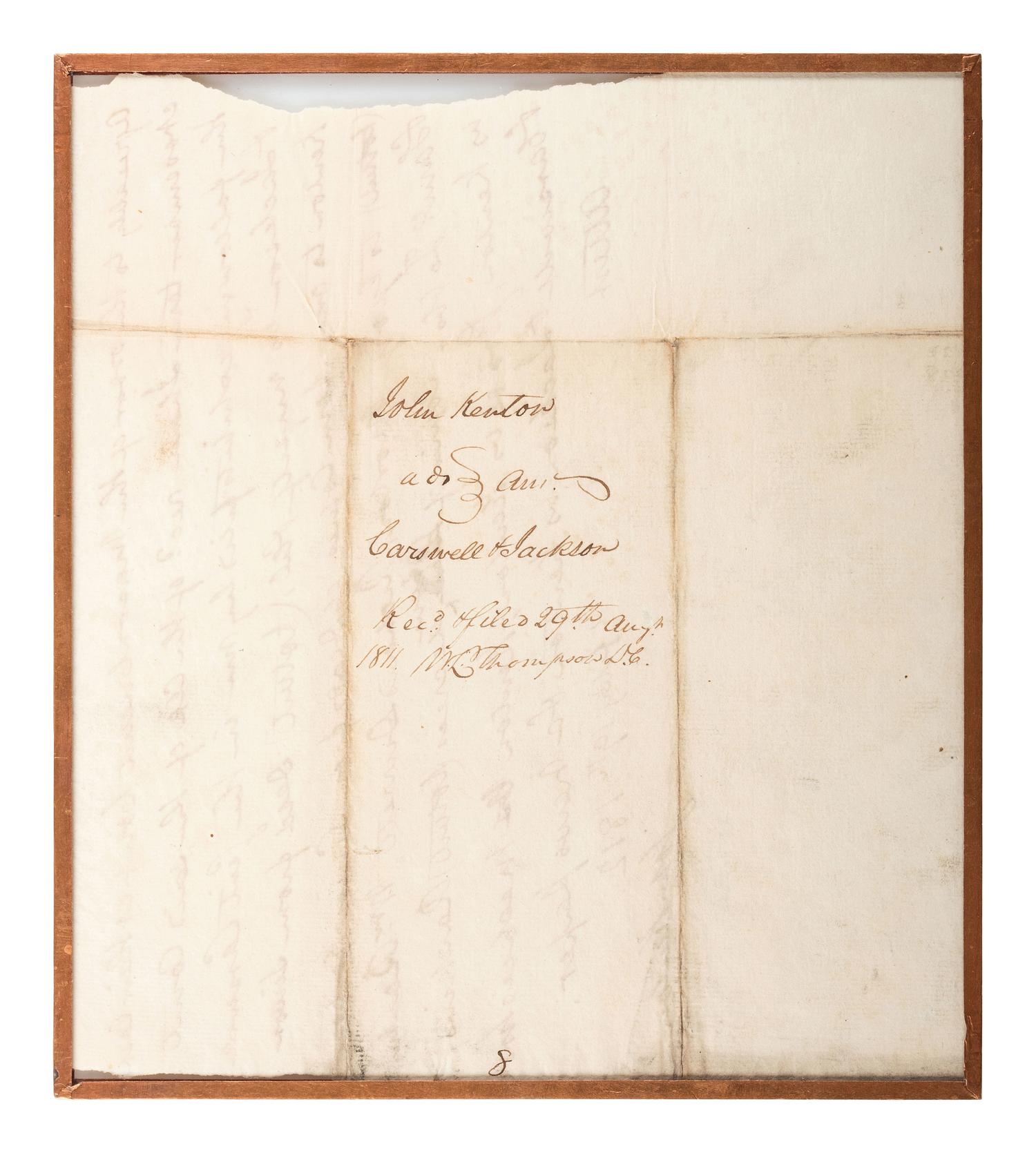 [KENTON, Simon (1755-1836).] An 1809 document signed by Simon Kenton's lawyer, Joel Walker, and another signed by his brother, John Kenton, in 1812.