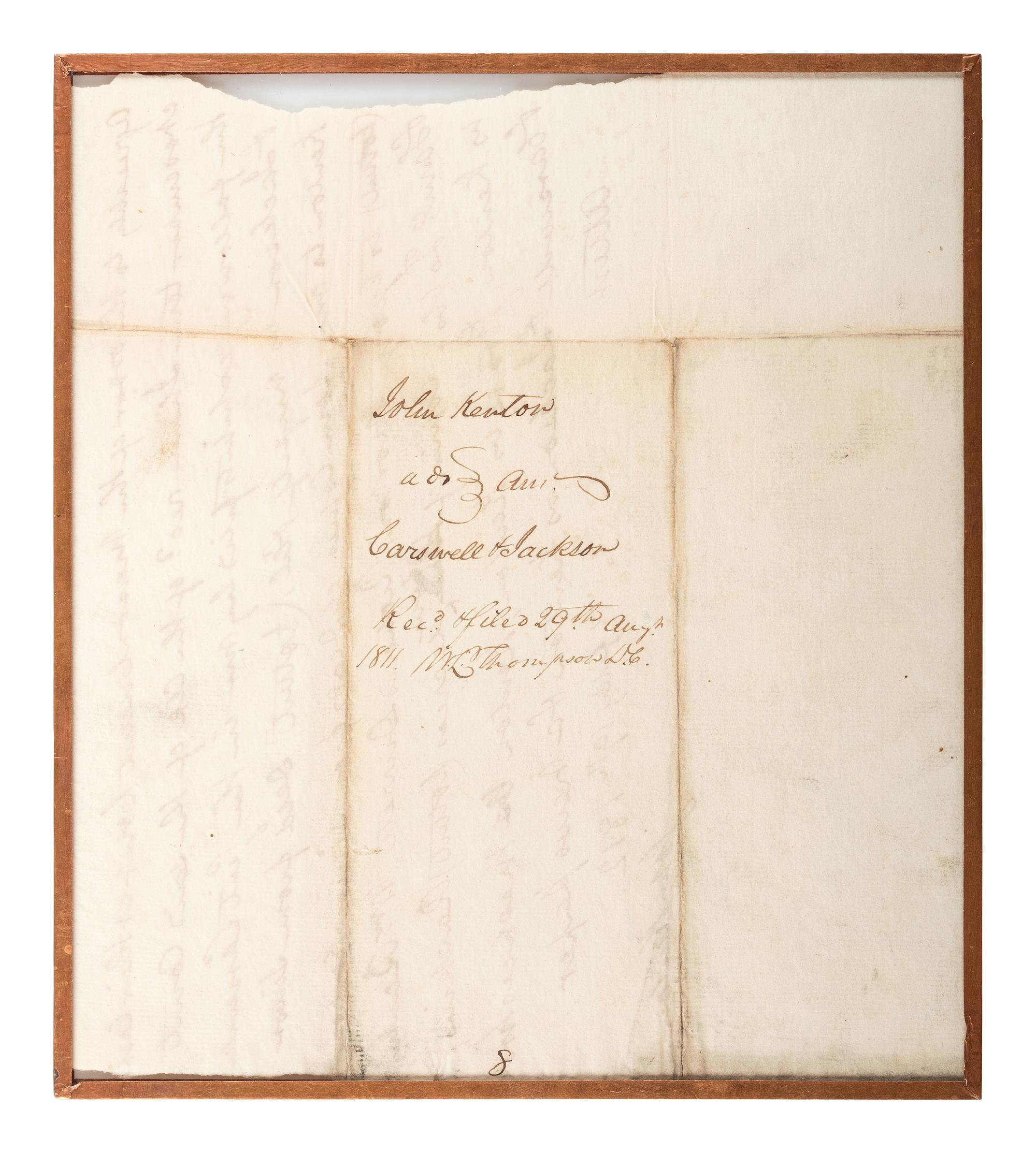 [KENTON, Simon (1755-1836).] An 1809 document signed by Simon Kenton's lawyer, Joel Walker, and another signed by his brother, John Kenton, in 1812.