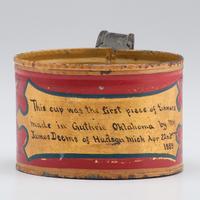 Oklahoma Land Rush of 1889, Beautifully Painted First Piece of Tinware Made in Guthrie, OK