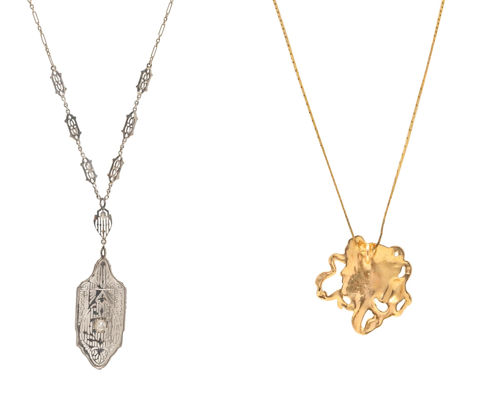 TWO GOLD NECKLACES