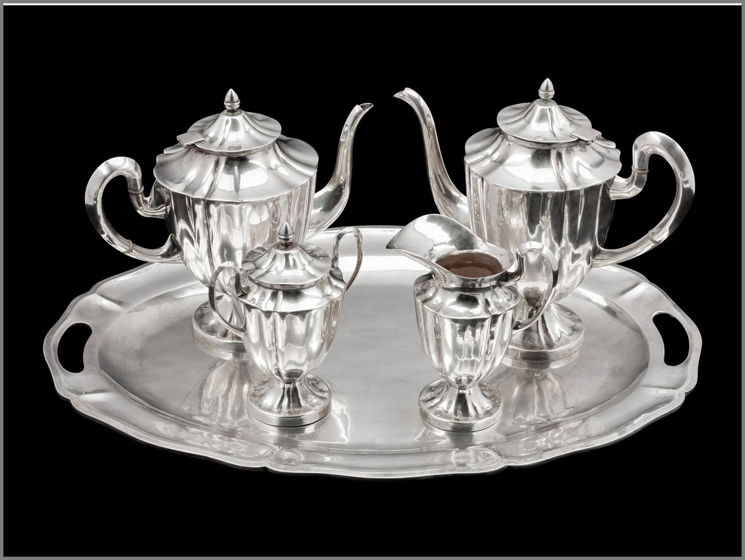 A Mexican Silver Five-Piece Tea and Coffee Service