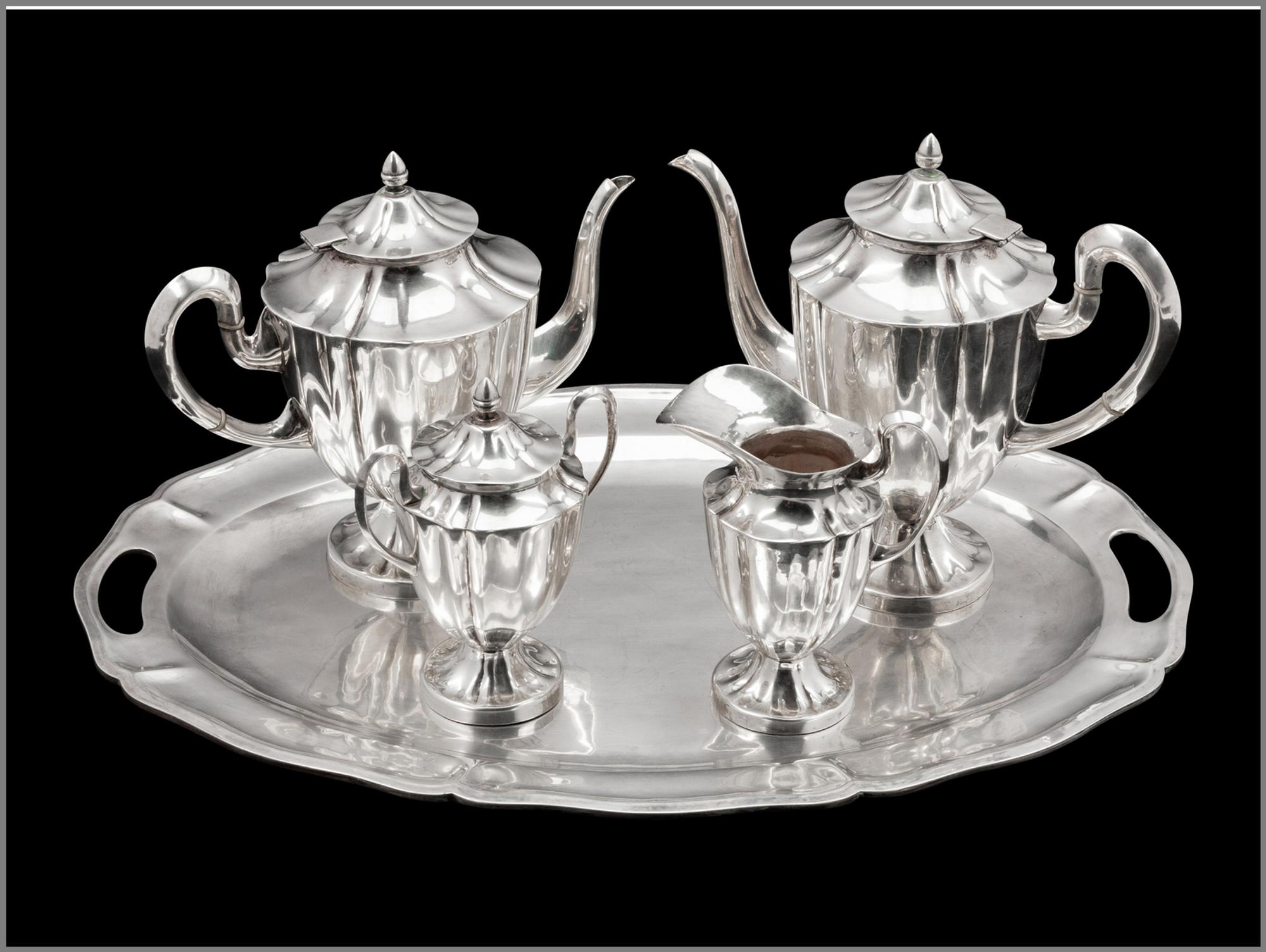 A Mexican Silver Five-Piece Tea and Coffee Service