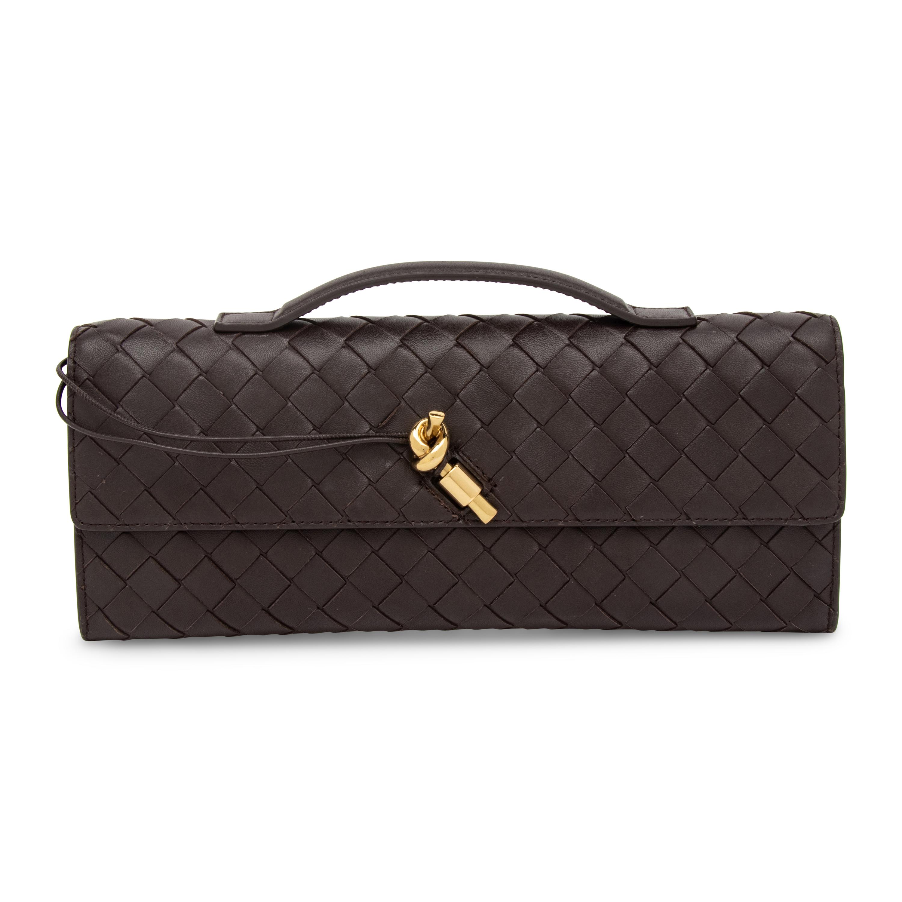 BOTTEGA VENETA, ANDIAMO INTRECCIATO LEATHER CLUTCH