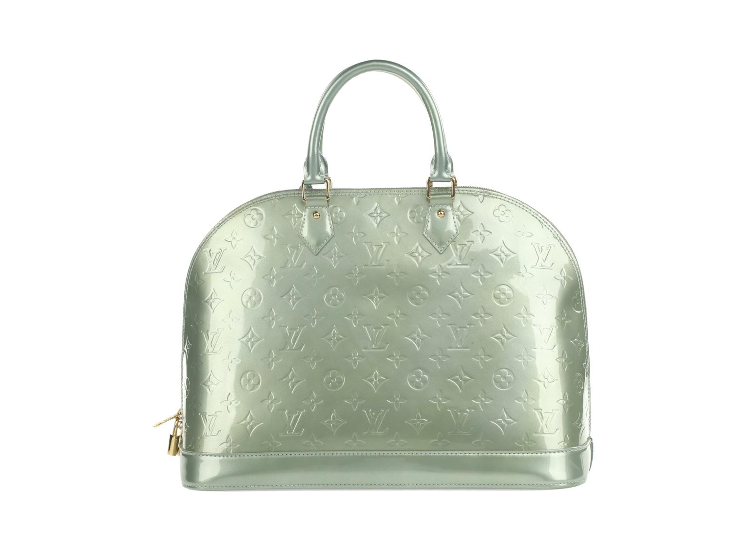 Louis Vuitton Khaki Patent Monogram Alma