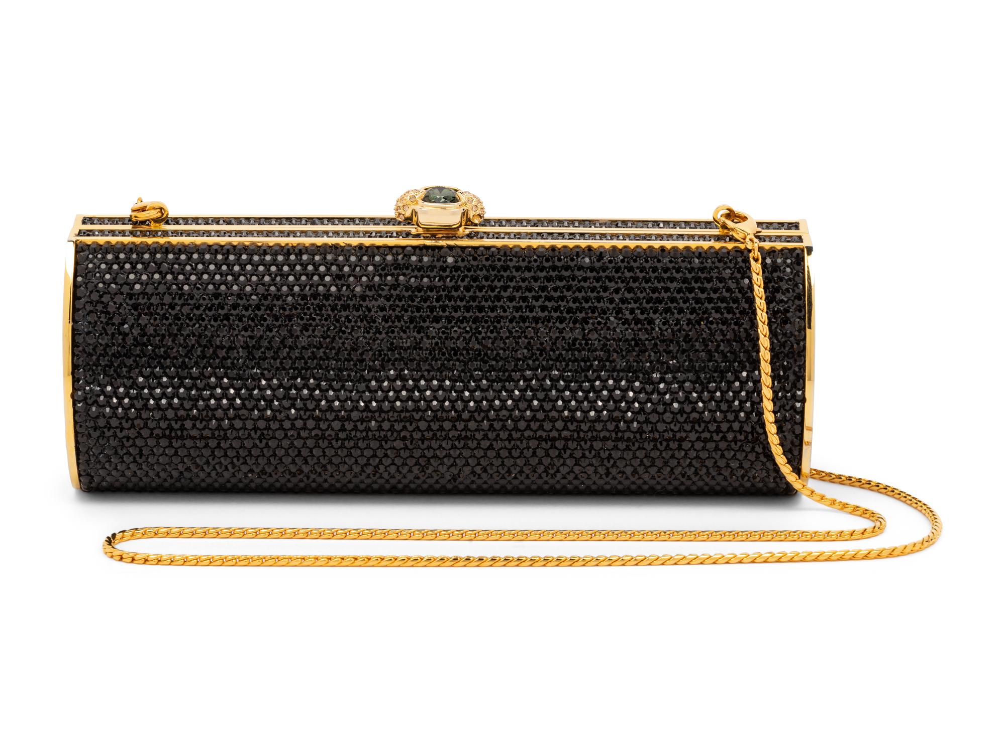 Judith Leiber Black Crystal Minaudière