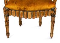 A Pair of Italian Grotto Style Painted and Parcel Gilt Armchairs