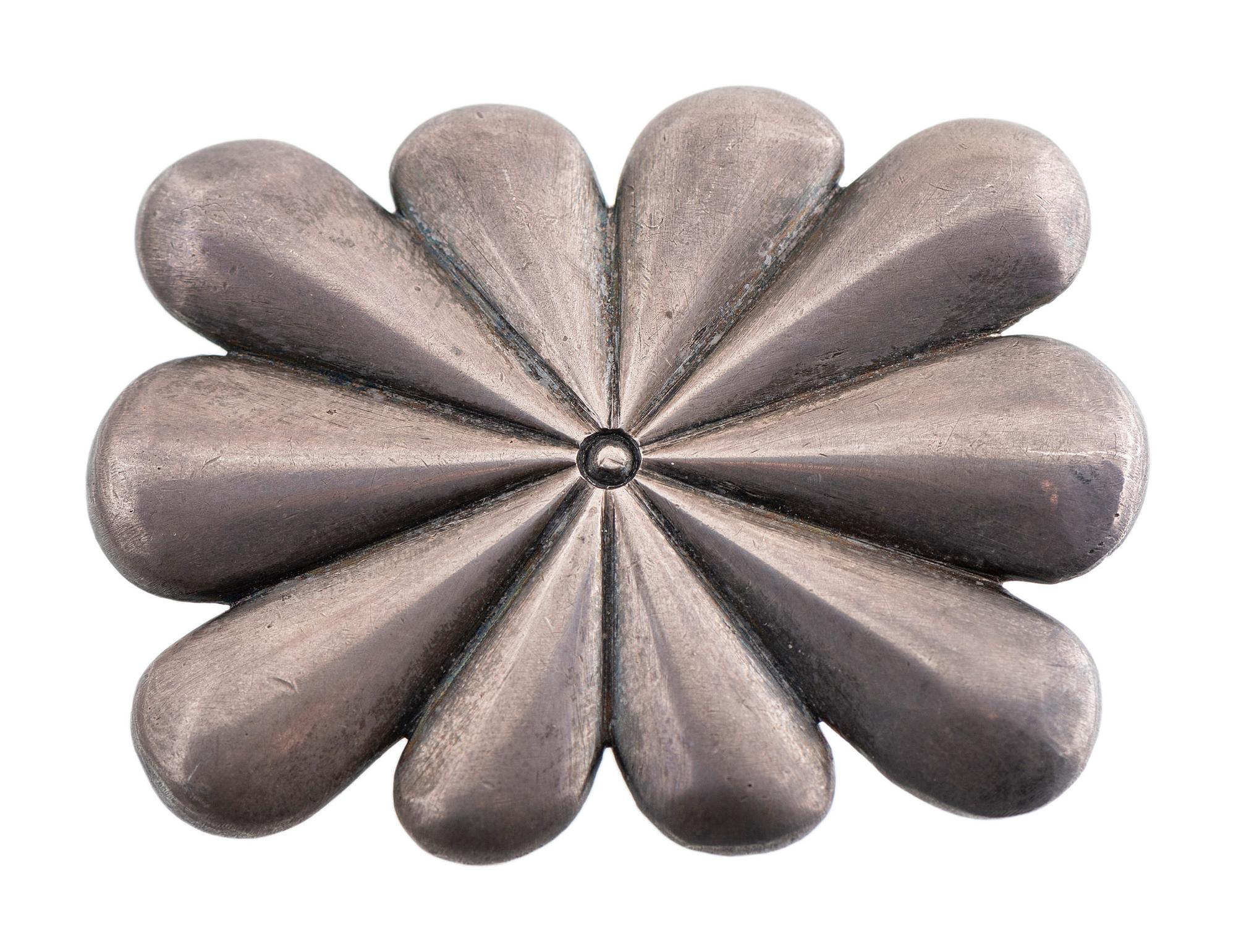 Navajo Sandcast Silver Belt Buckle