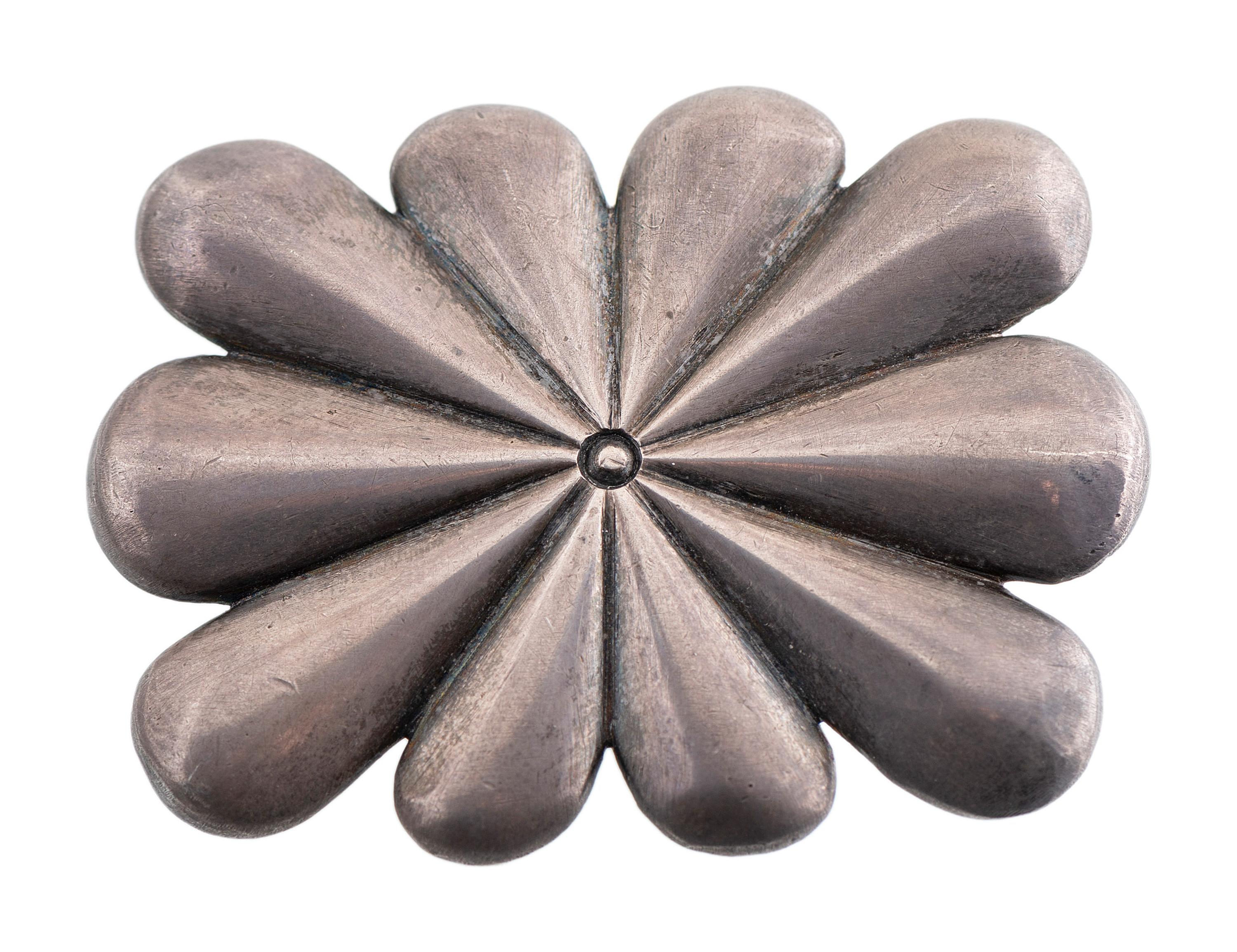 Navajo Sandcast Silver Belt Buckle