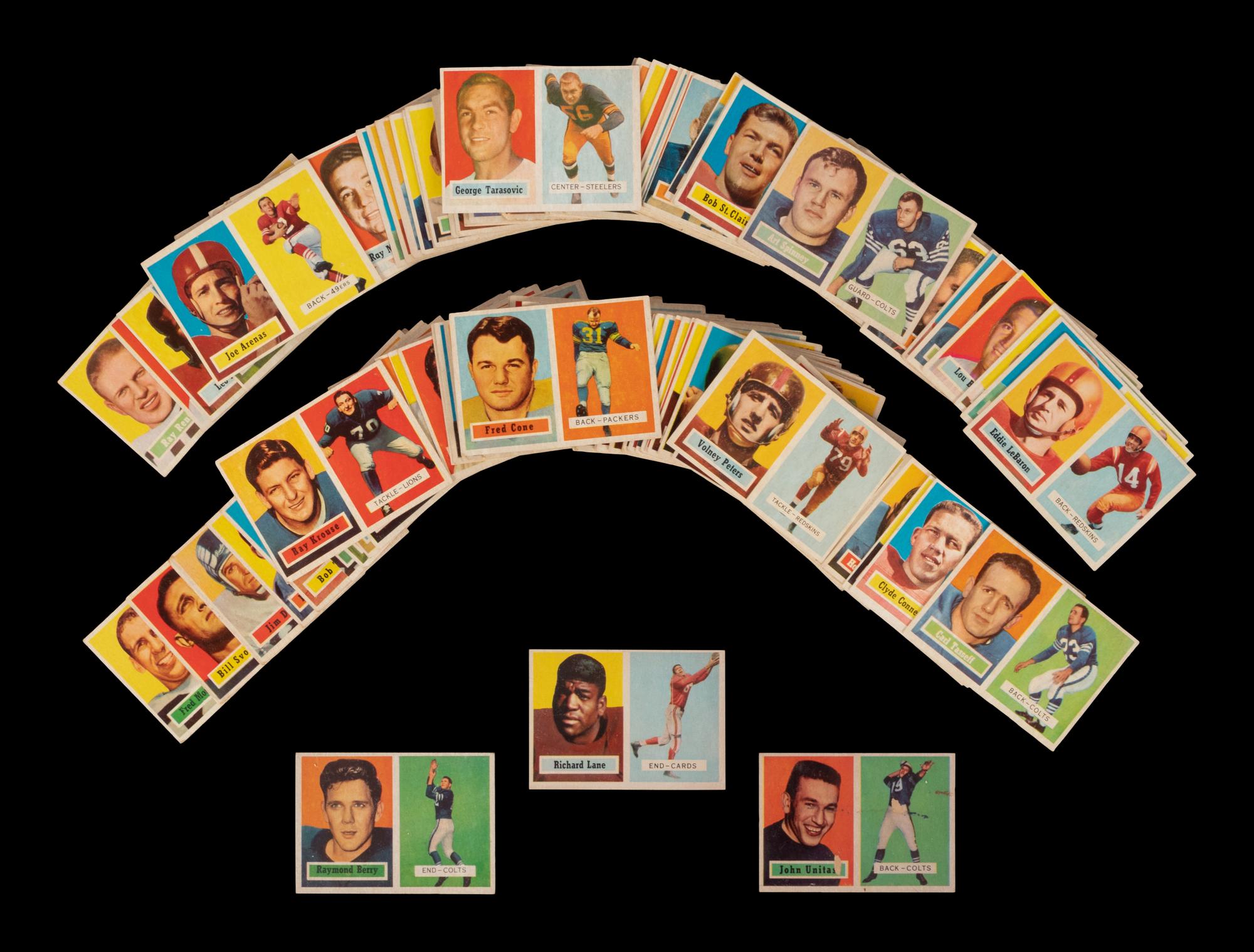 A Near Set of 1957 Topps Football Cards (139/154) Including Johnny Unitas Rookie and Multiple Hall of Famers