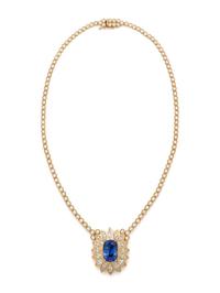 SAPPHIRE AND DIAMOND NECKLACE