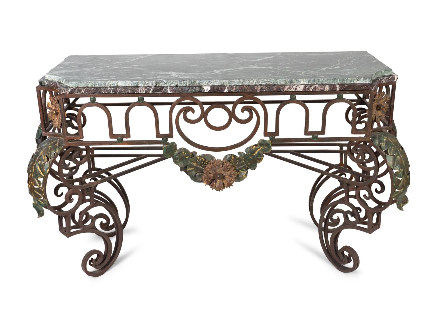 An Italian Rococo Style Wrought-Iron Console — 20TH CENTURY