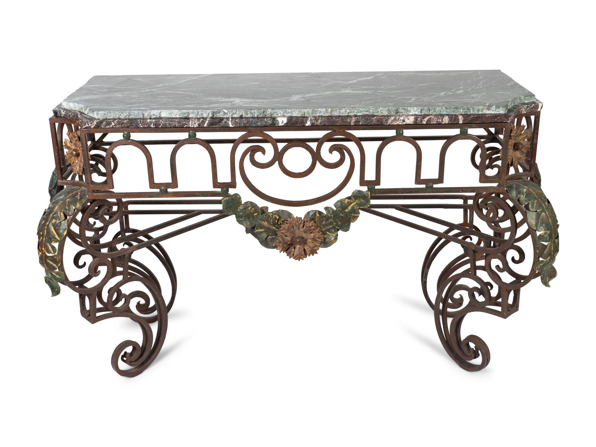 An Italian Rococo Style Wrought-Iron Console — 20TH CENTURY