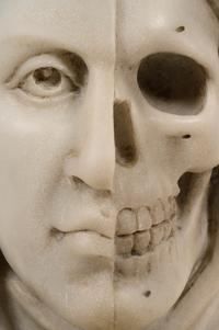 An Italian White Marble Vanitas Bust
