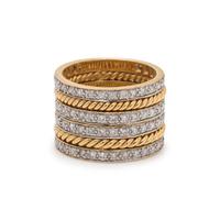 SONIA B., YELLOW GOLD AND DIAMOND RING