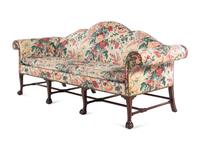 An Irish George III Style Mahogany Camelback Sofa
