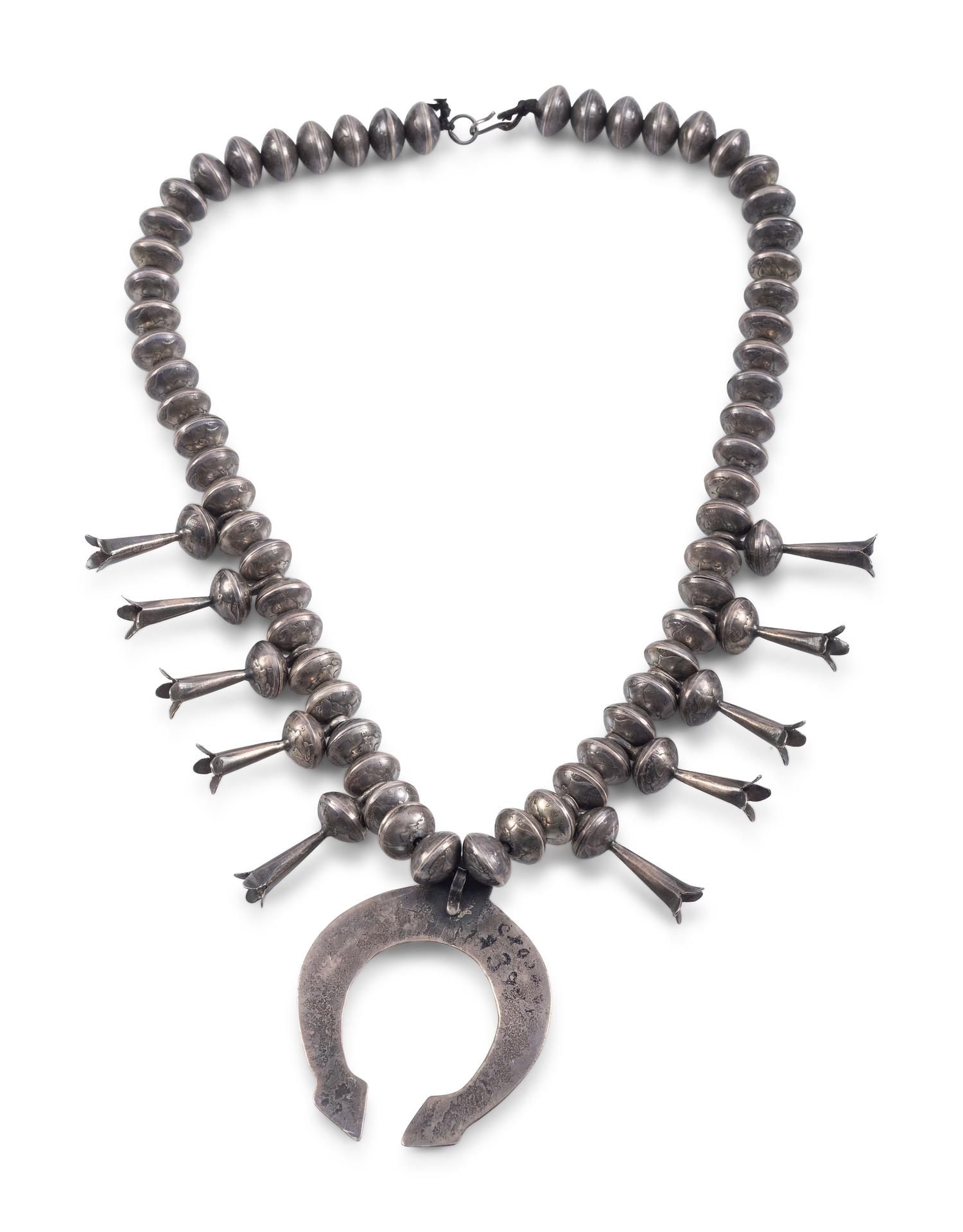 Navajo Mercury Dime Squash Blossom Necklace