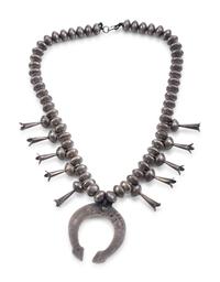 Navajo Mercury Dime Squash Blossom Necklace