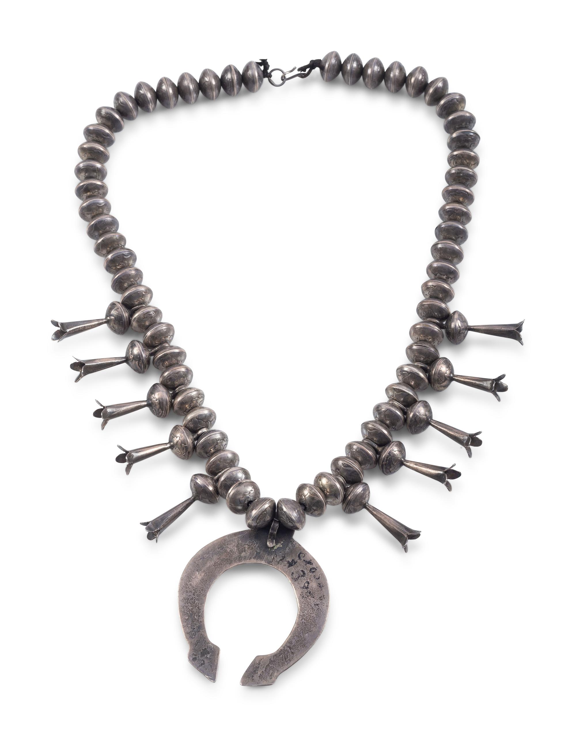 Navajo Mercury Dime Squash Blossom Necklace