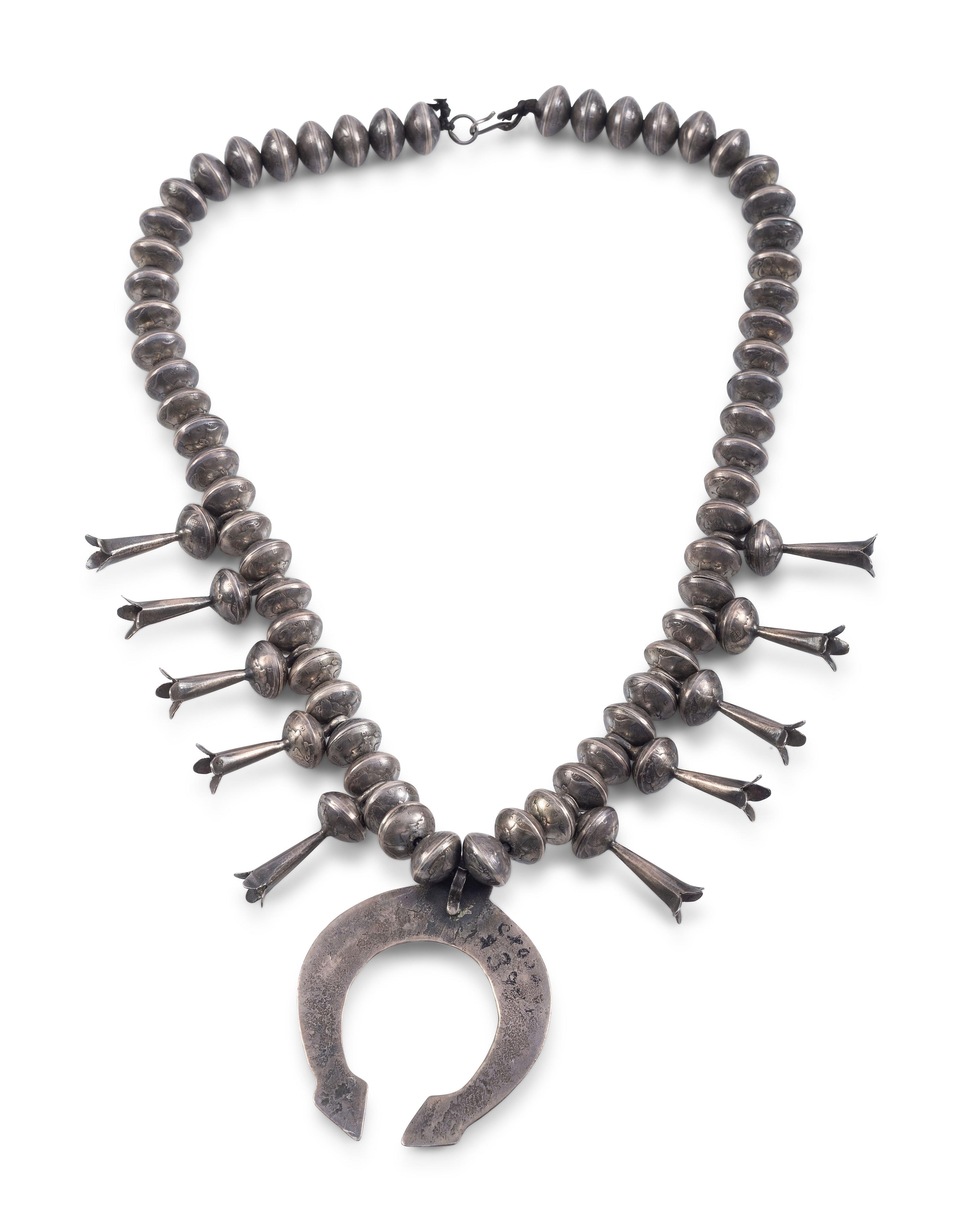 Navajo Mercury Dime Squash Blossom Necklace