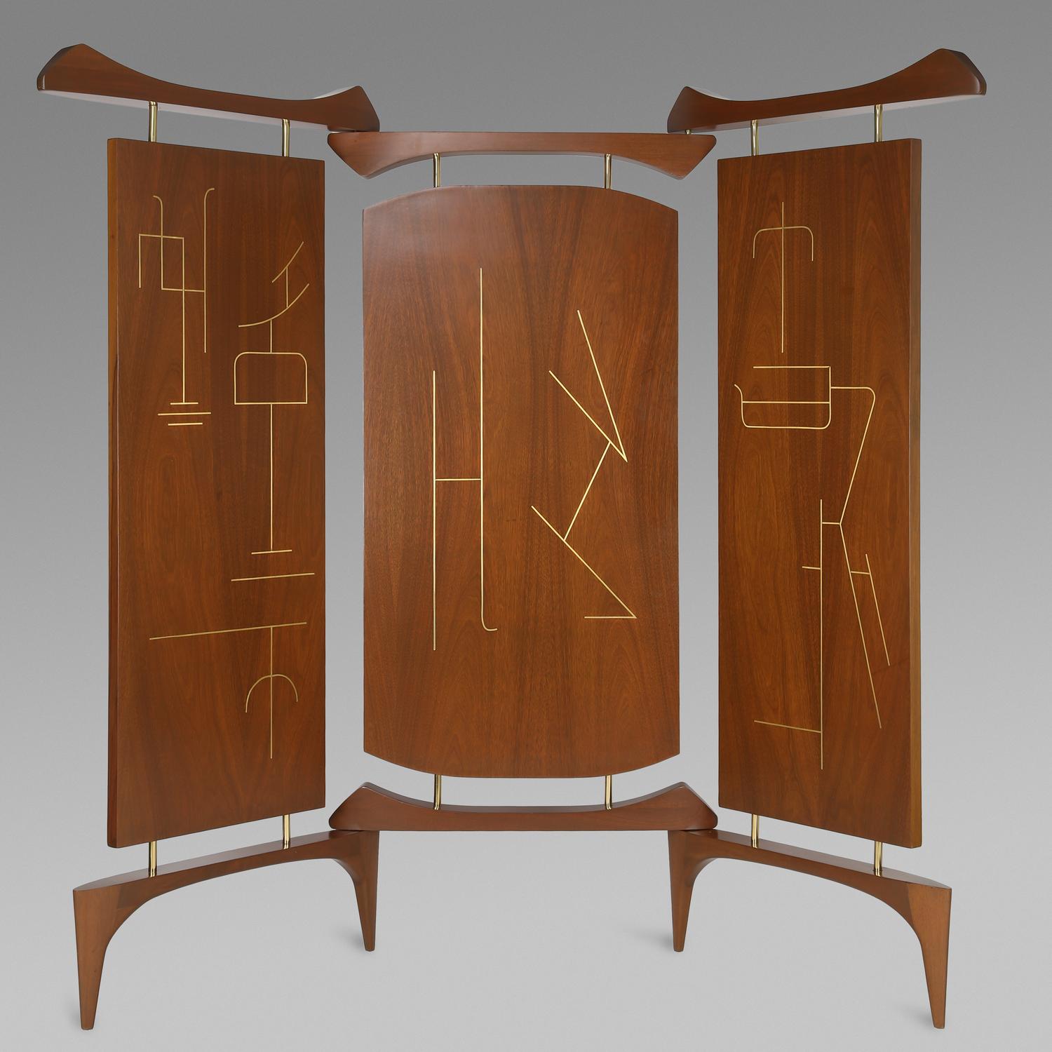 Three-panel screen