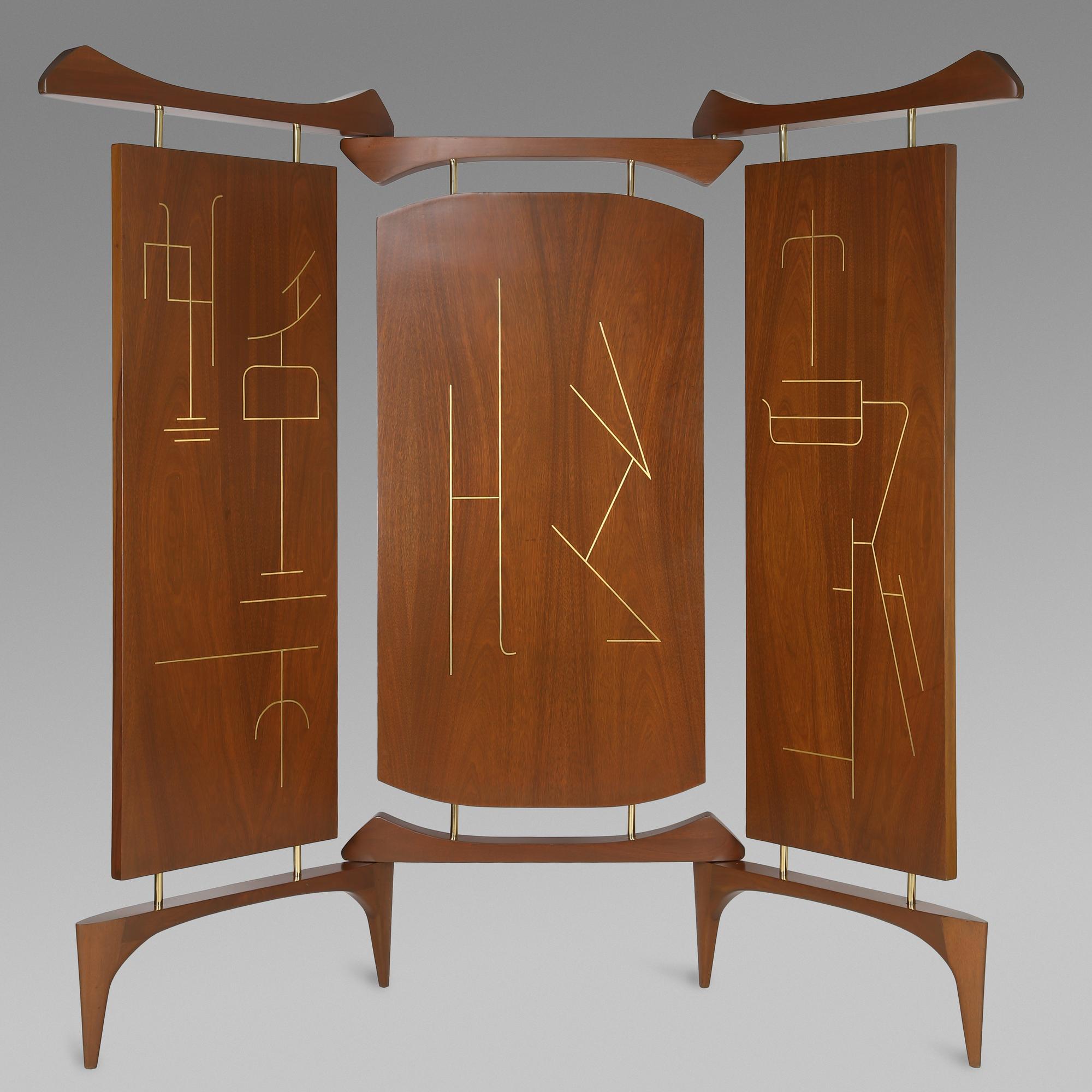 Three-panel screen