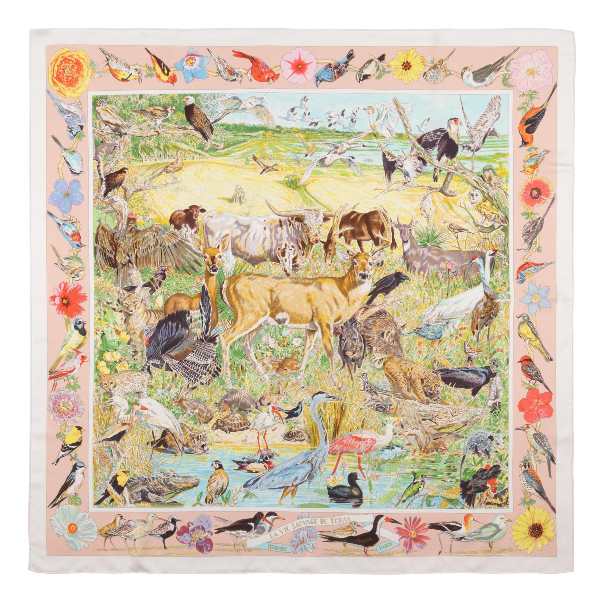 Hermès 90cm Silk Scarf, Kermit Oliver
