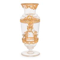 A French Neoclassical Style Gilt Metal Mounted Glass Vase