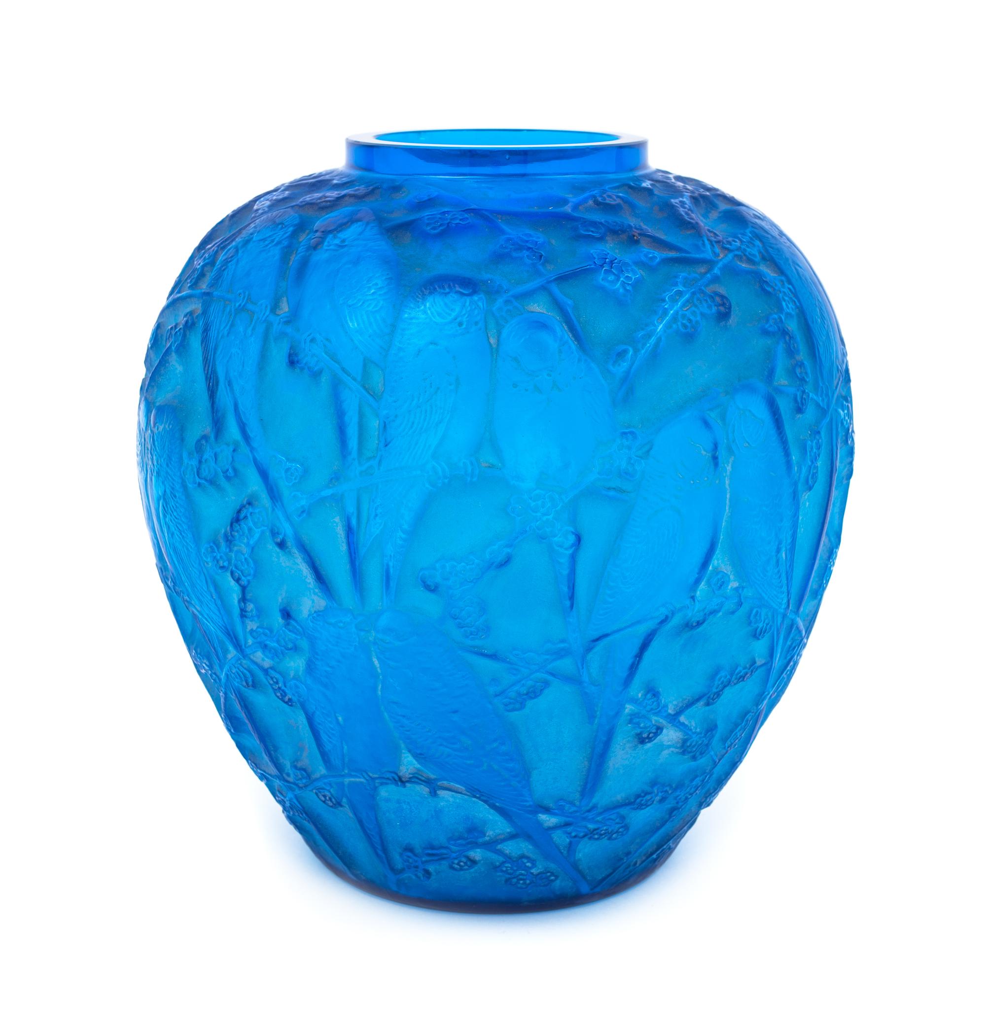 Rene Lalique, (French, 1860-1945), a Perruches pattern vase, c.1919 M p. 410, no. 876
