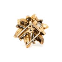 DIAMOND, YELLOW GOLD, AND PLATINUM BROOCH