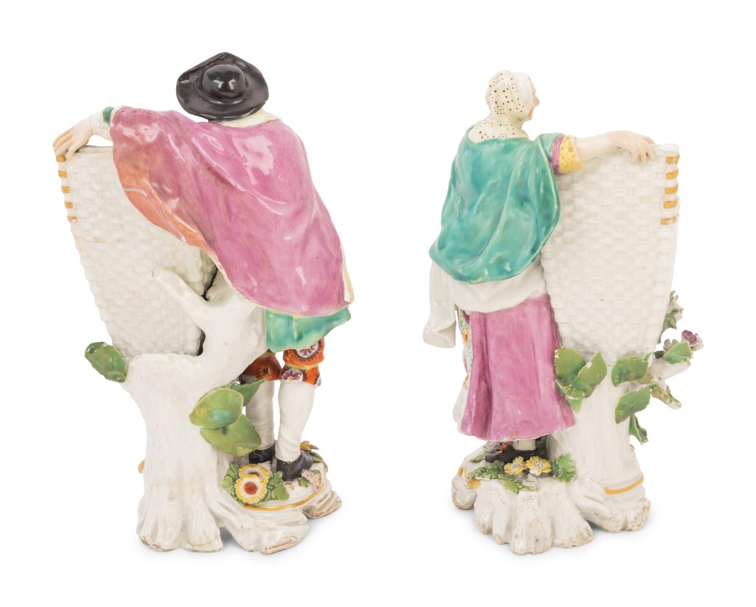 A Pair of Chelsea Porcelain Figures