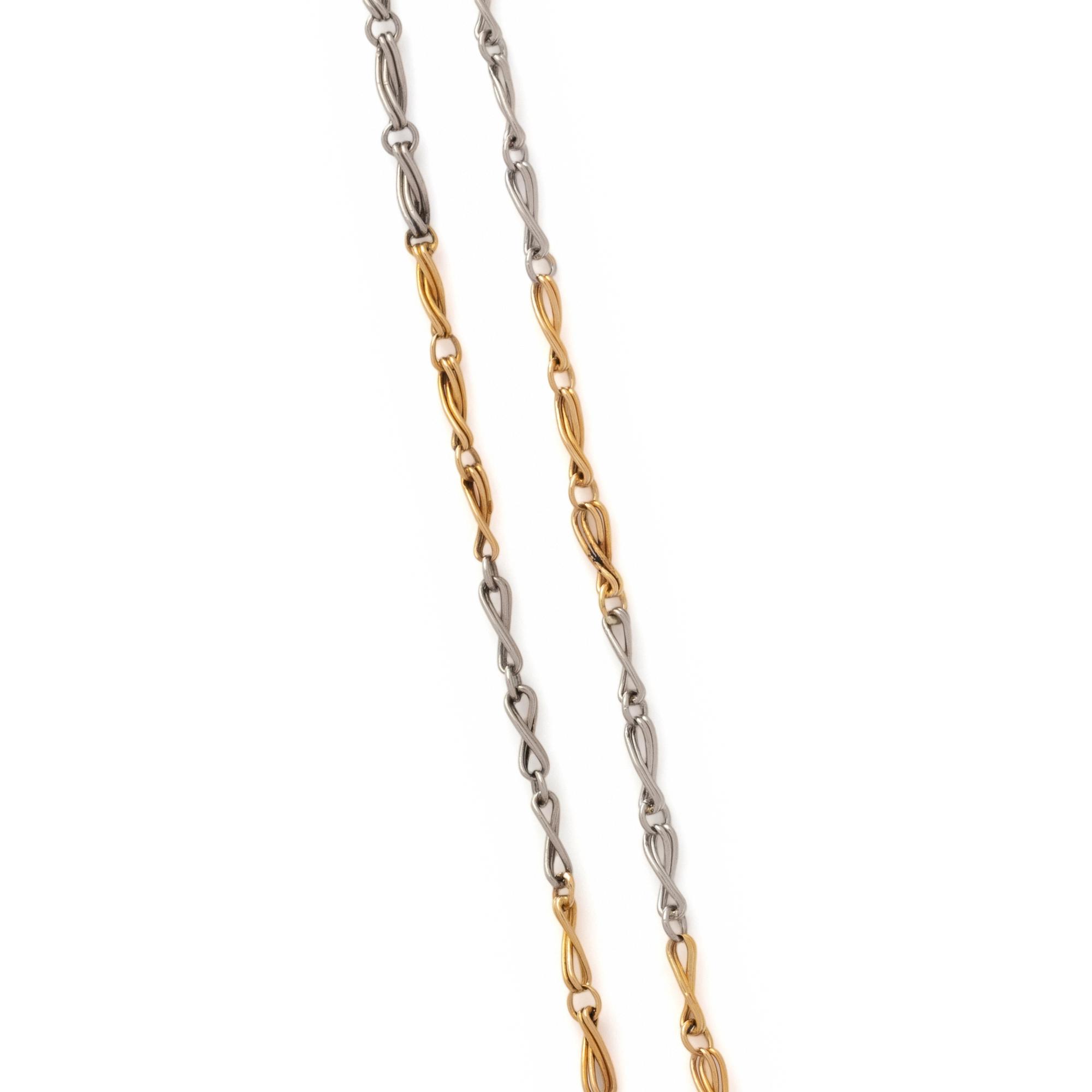FRENCH, BICOLOR GOLD FOB CHAIN