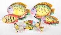An Assembled Set of Fish-Formed Dishes
