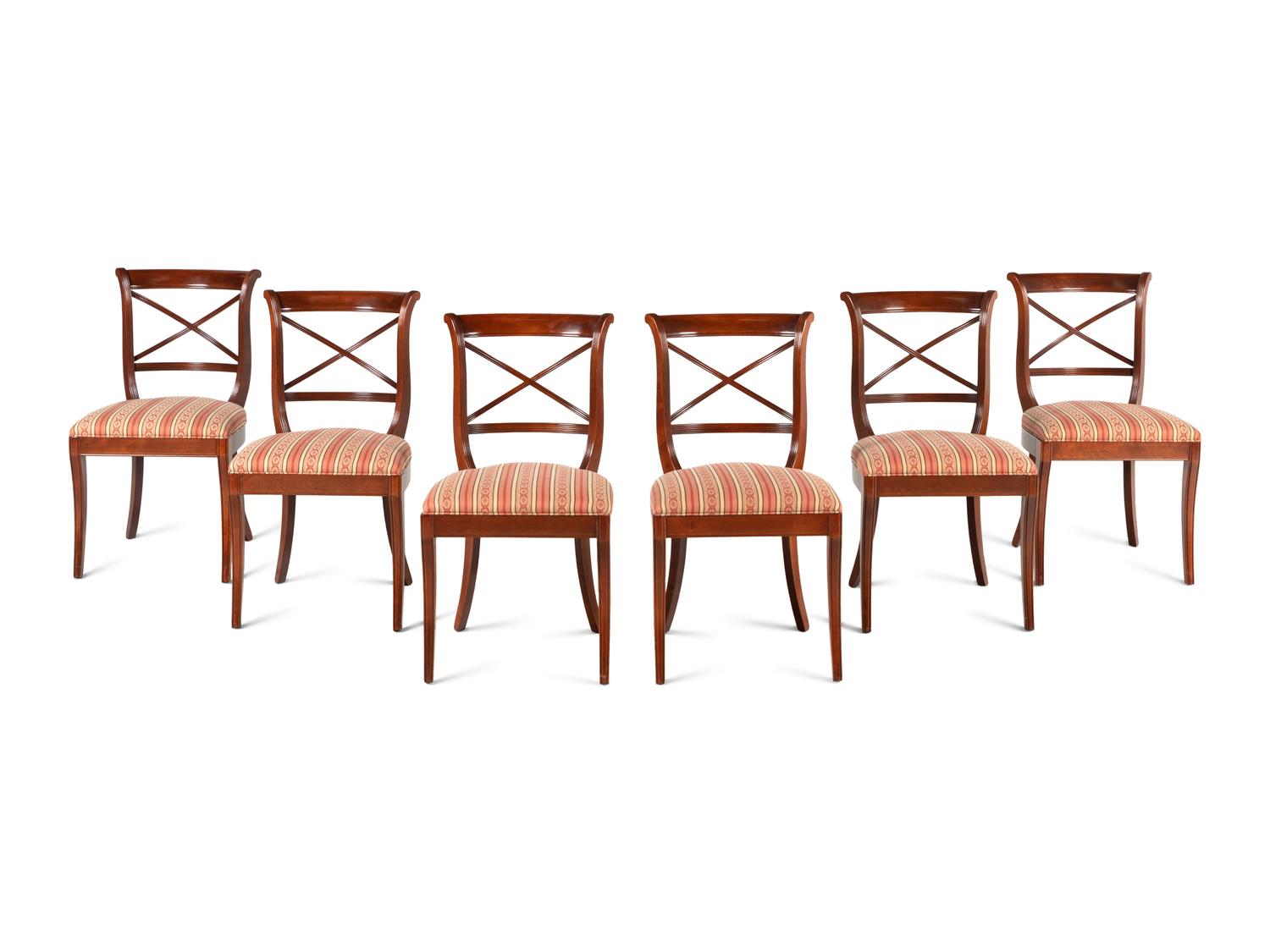 A Set of Six Regency Style Mahogany Dining Chairs