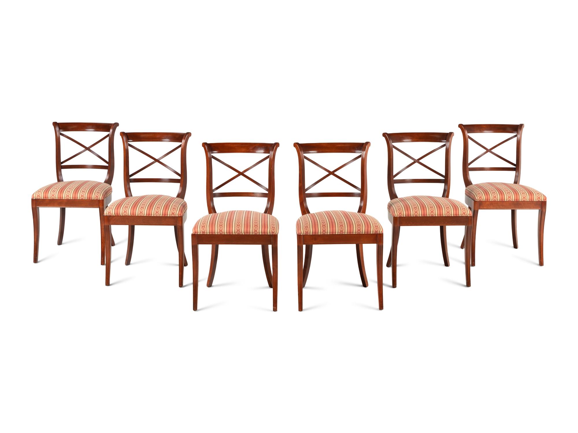 A Set of Six Regency Style Mahogany Dining Chairs