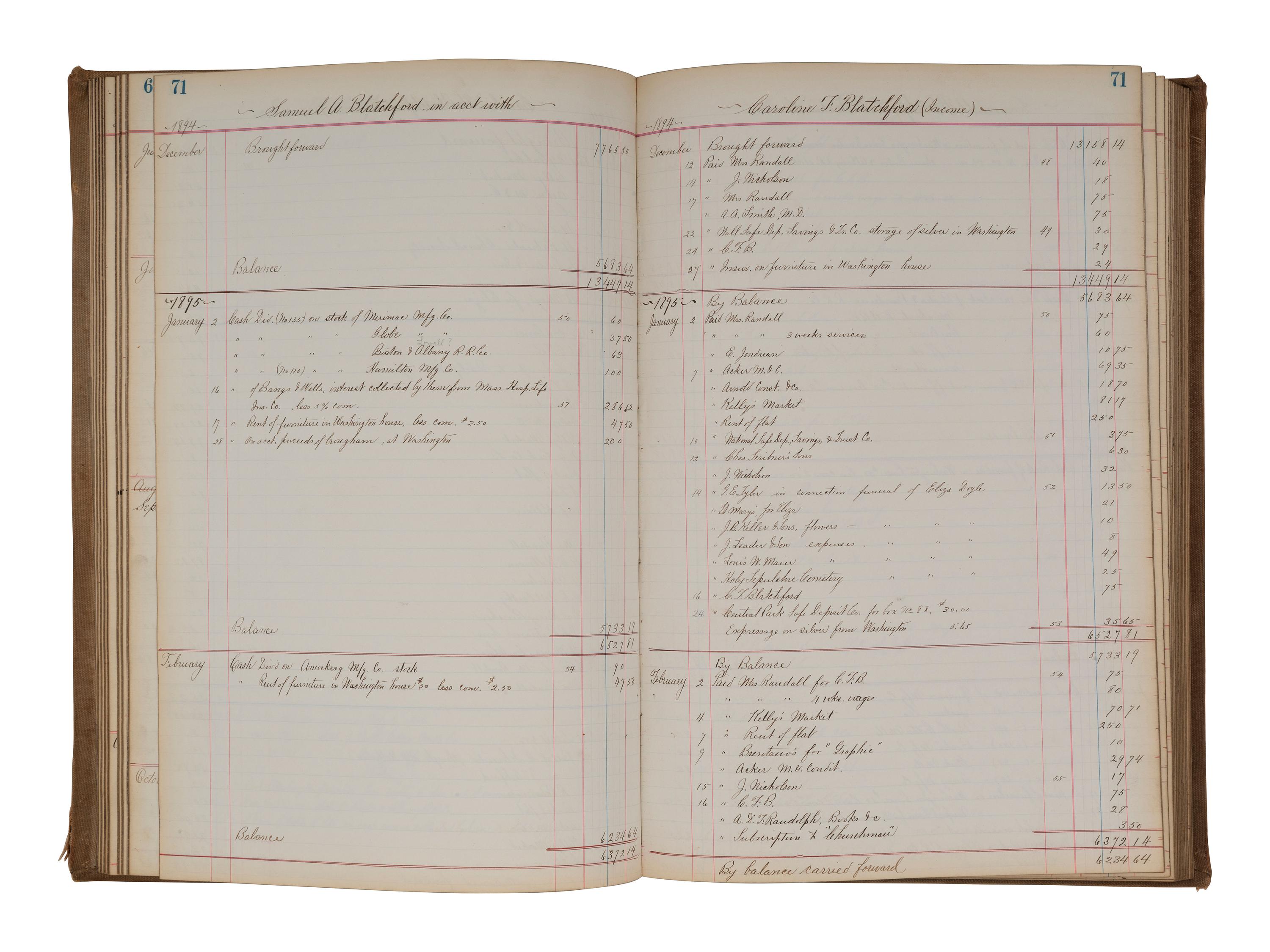 [US SUPREME COURT]. Blatchford family archive including documents, ledgers, photographs, and a silk menu signed by President Chester A. ARTHUR (1829-1886) and Supreme Court Justice Samuel Blatchford (1820-1893).