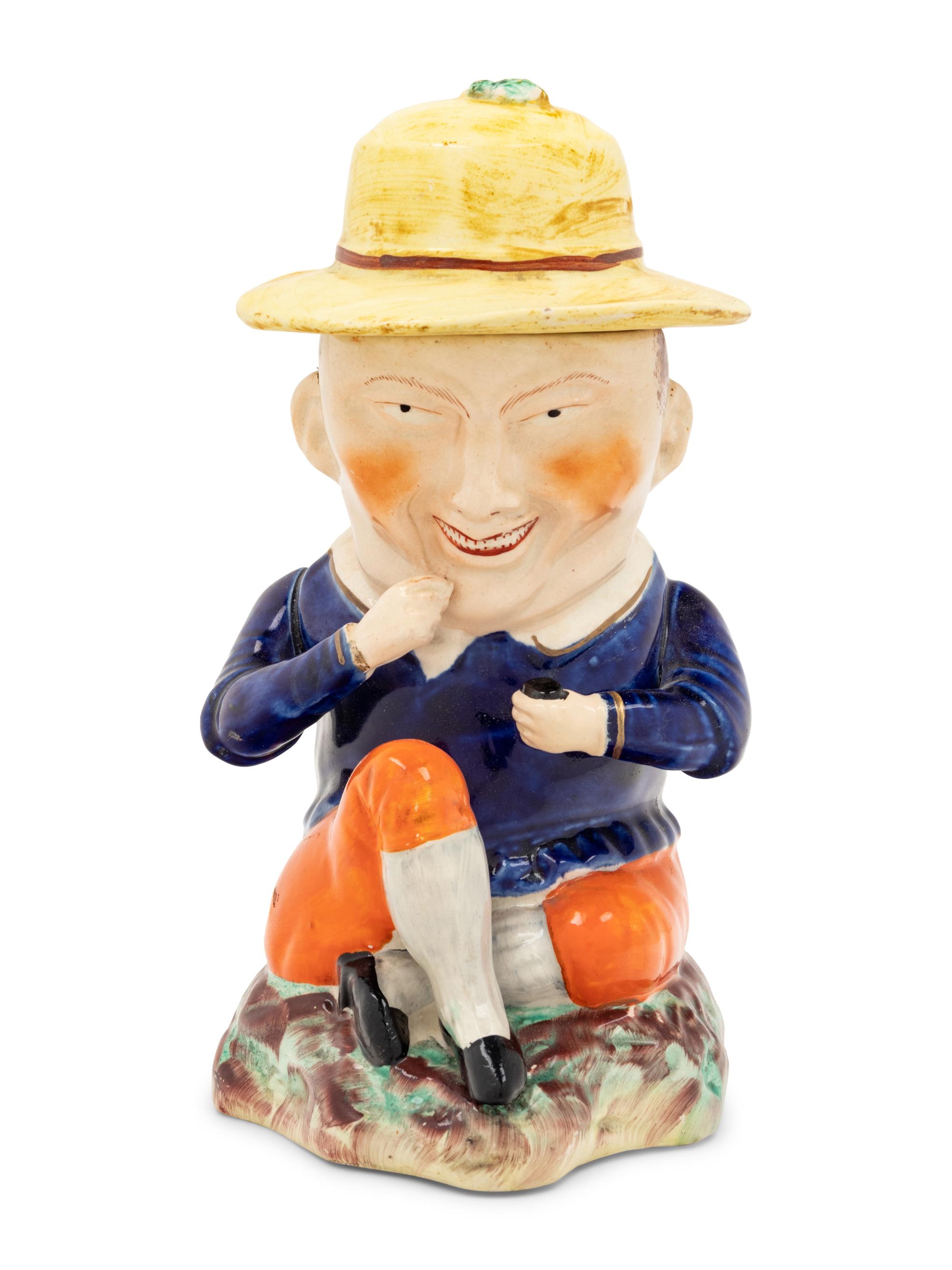 A Staffordshire Figural Tobacco Jar