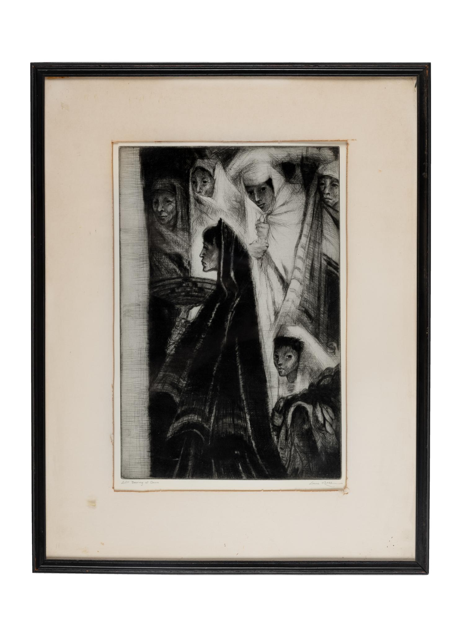 A group of three prints ( Corn Husking - Taos Pueblo; Saint's Day Processional; Gift Bearing at Dawn)