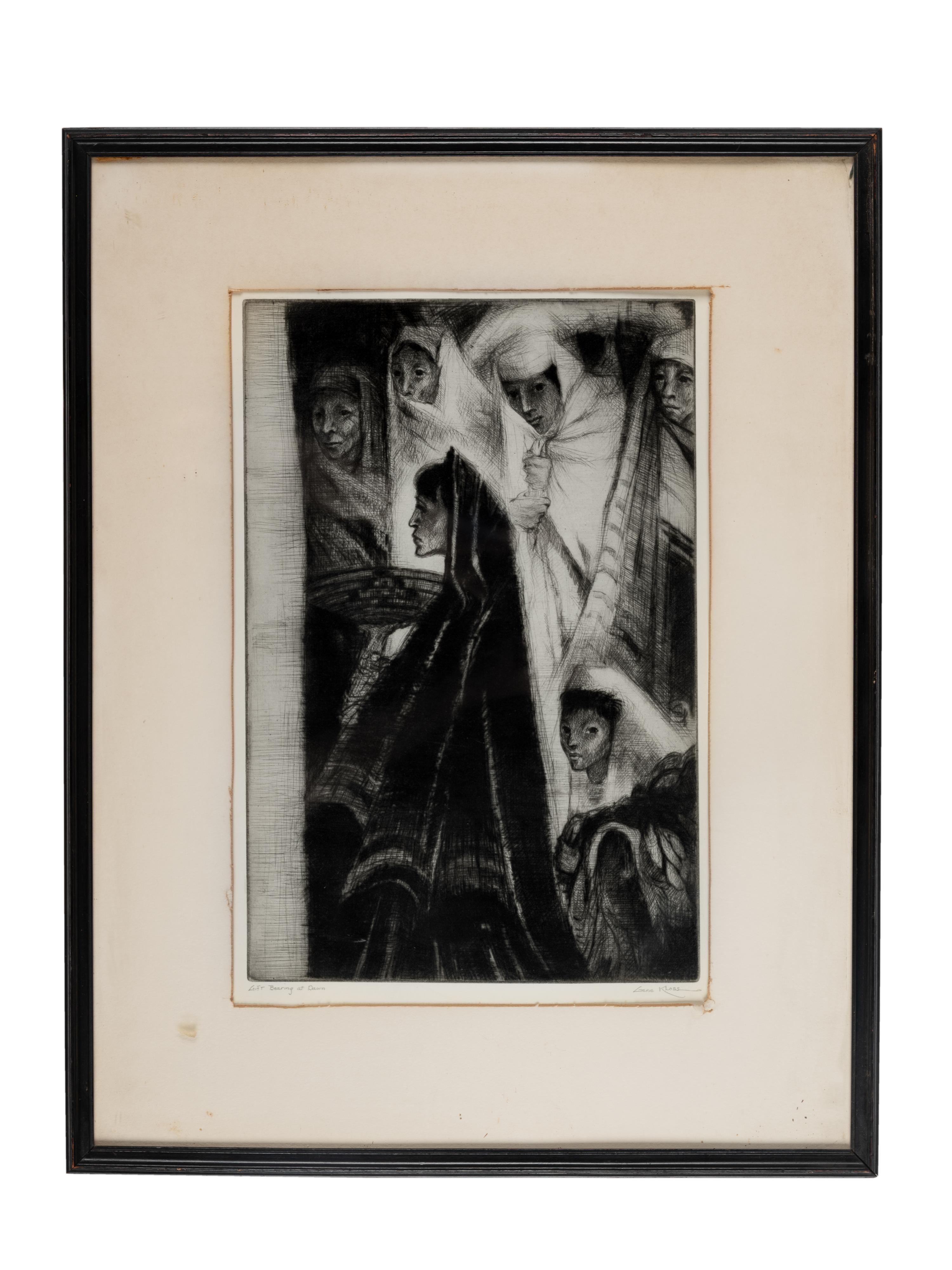 A group of three prints ( Corn Husking - Taos Pueblo; Saint's Day Processional; Gift Bearing at Dawn)