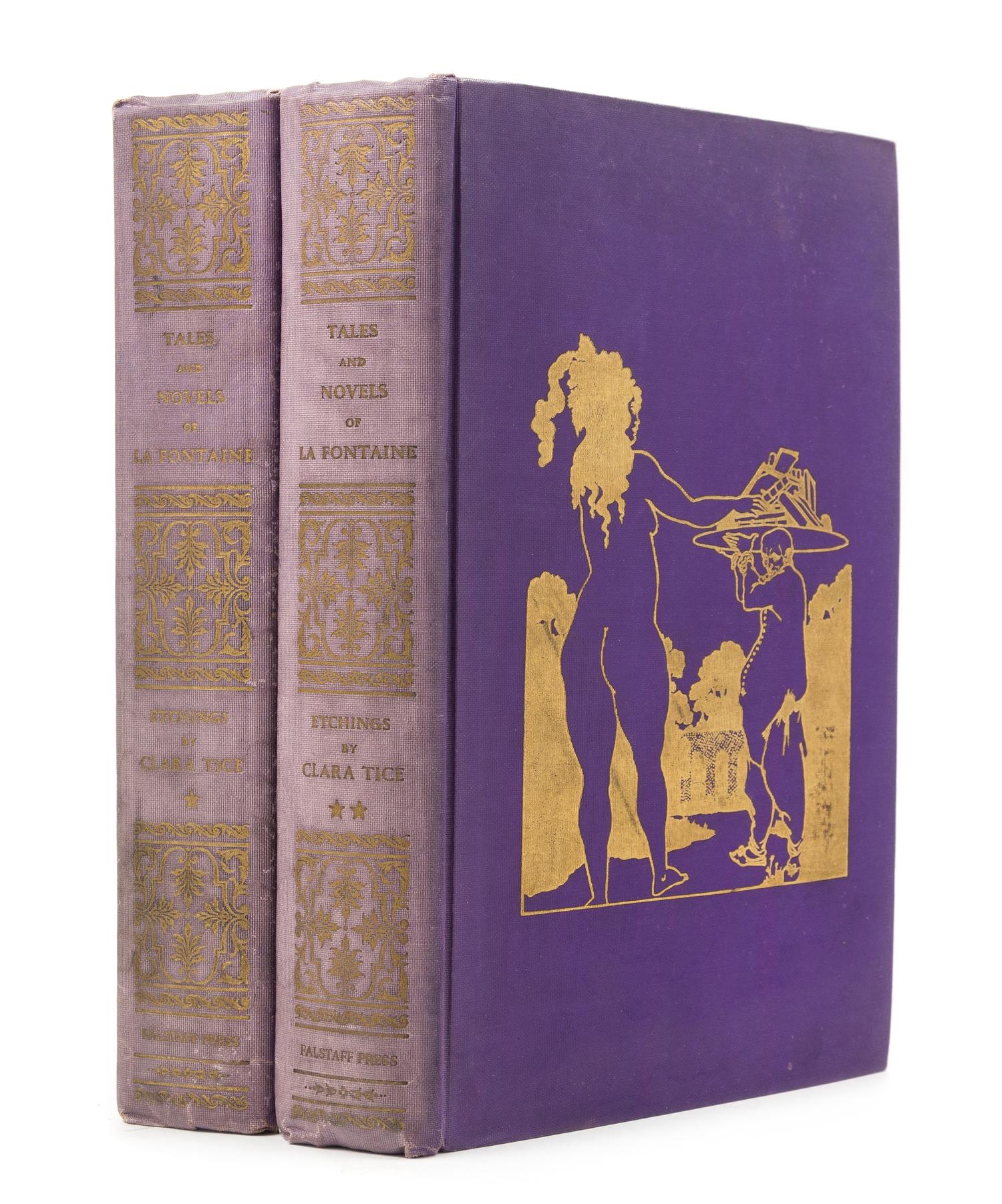 TICE, Clara, illustrator. - LA FONTAINE, Jean de. Tales and Novels. Nijmegen, Holland, 1929. LIMITED EDITION WITH 12 ORIGINAL ETCHINGS.