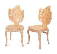 A Set of Four Carved Wood Leaf Chairs — BARTOLOZZI & MAIOLI, MID-20TH CENTURY