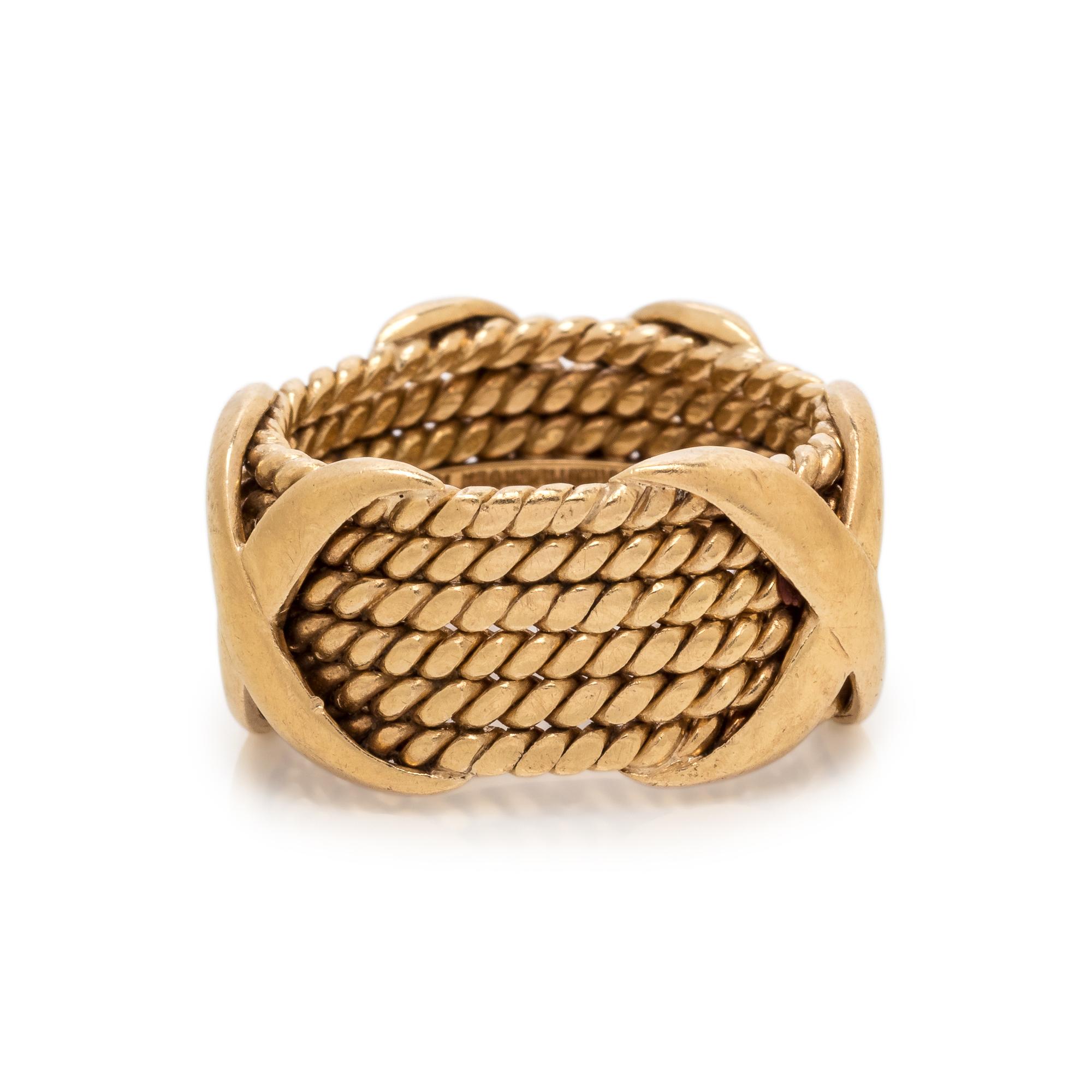 TIFFANY & CO., SCHLUMBERGER, YELLOW GOLD 'X' RING