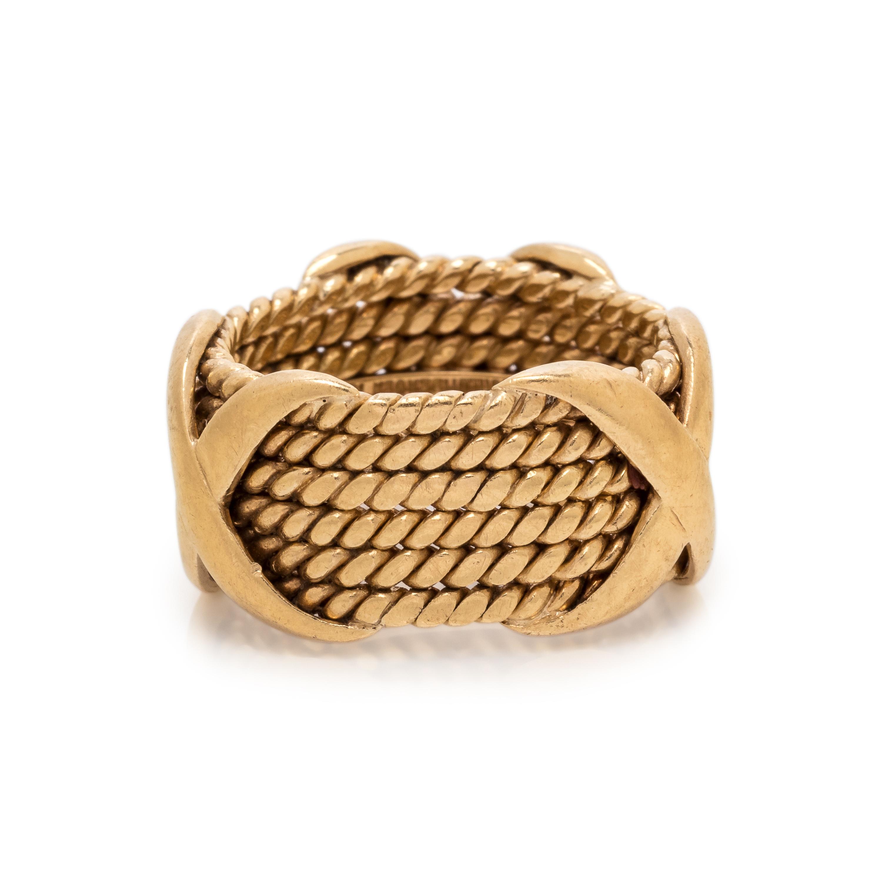 TIFFANY & CO., SCHLUMBERGER, YELLOW GOLD 'X' RING