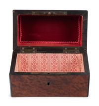 Two French Brass Inlaid Burlwood Boxes