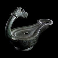 A Roman Bronze Horse Head Oil Lamp
