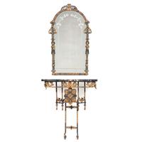An Iron and Marble Console Table and Mirror, Attributed to Oscar Bach