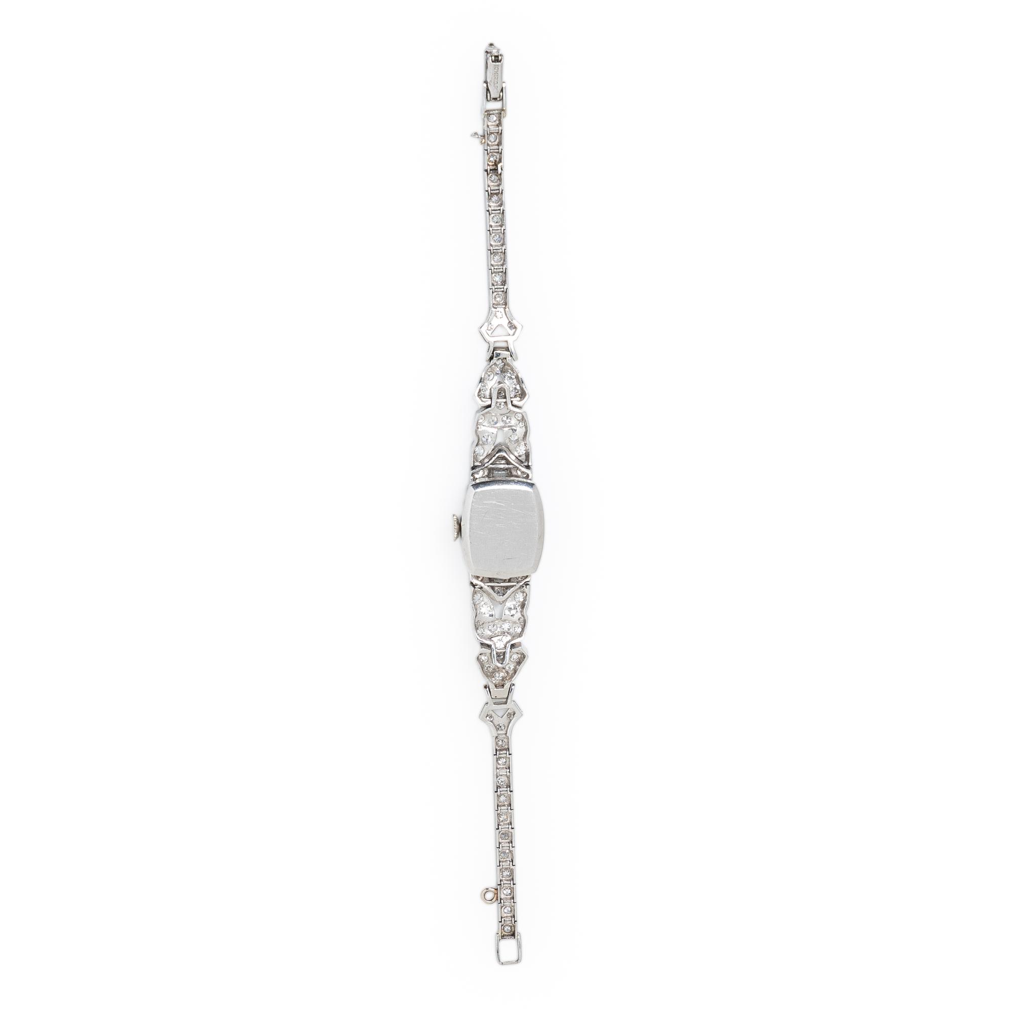 HAMILTON, ART DECO, DIAMOND AND PLATINUM WATCH