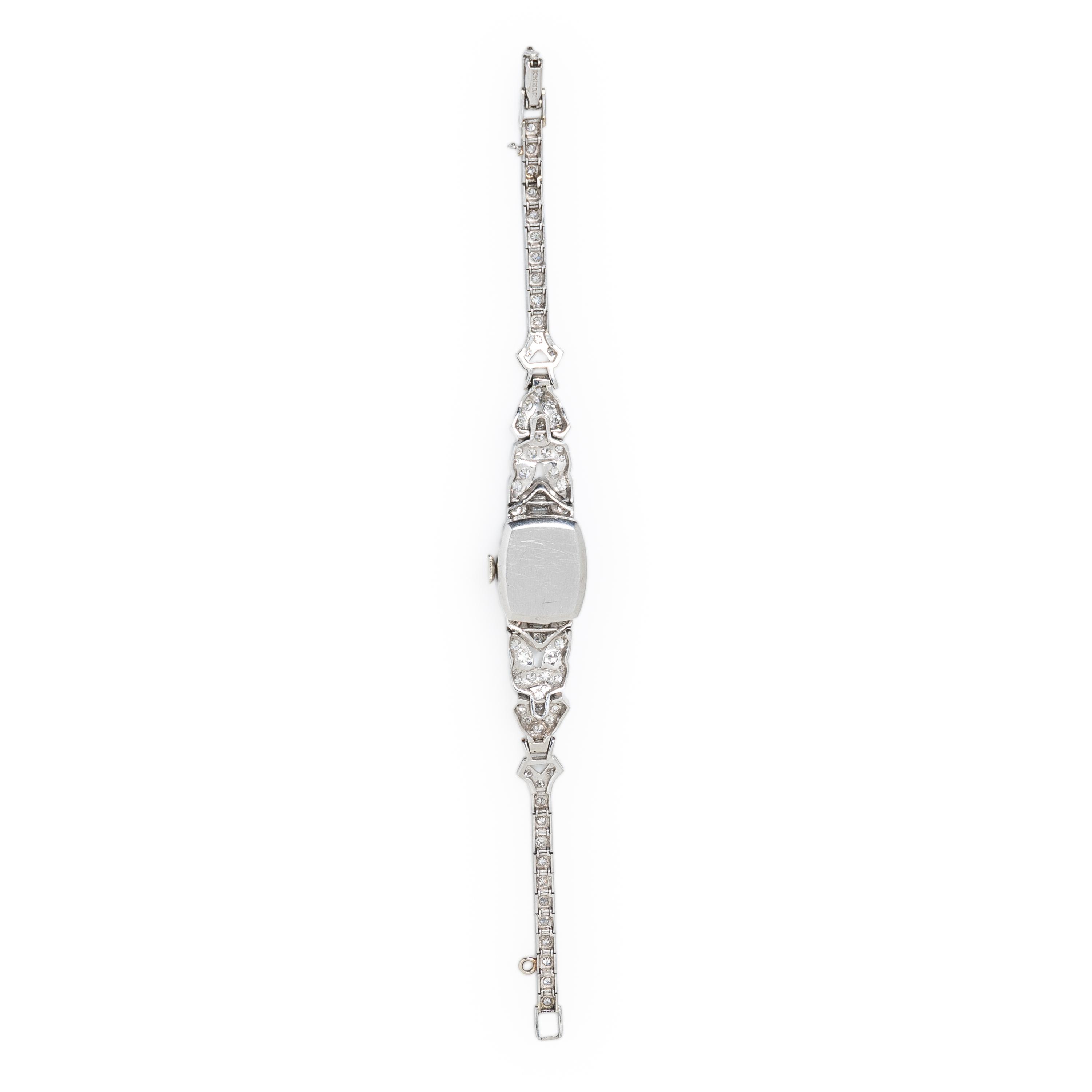 HAMILTON, ART DECO, DIAMOND AND PLATINUM WATCH