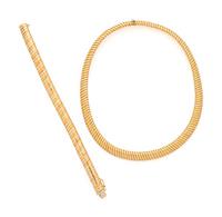 BICOLOR GOLD NECKLACE AND BRACELET