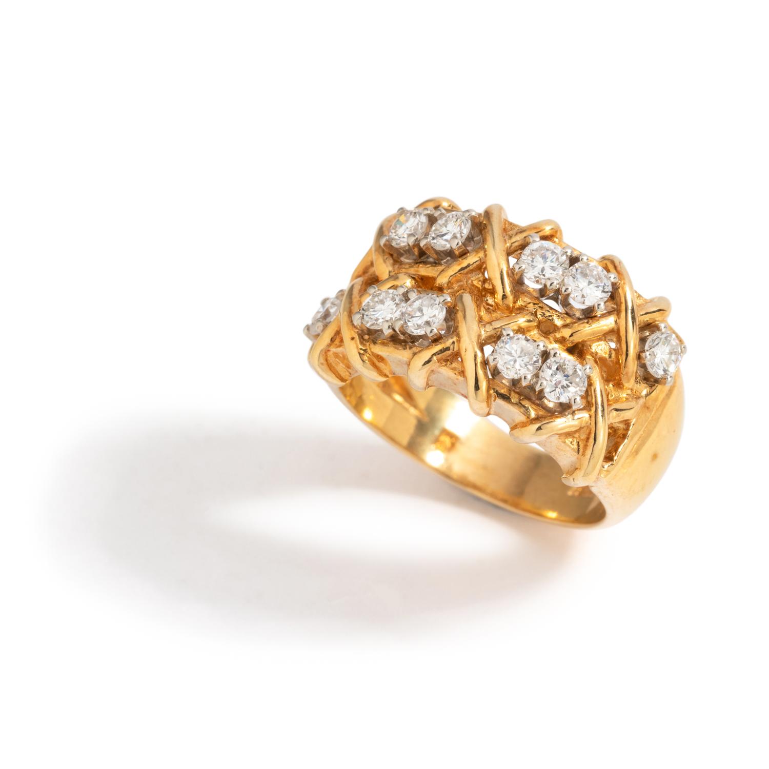 YELLOW GOLD AND DIAMOND BAND